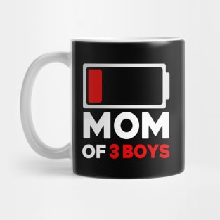 Mom Of 3 Boys Low Battery Mug